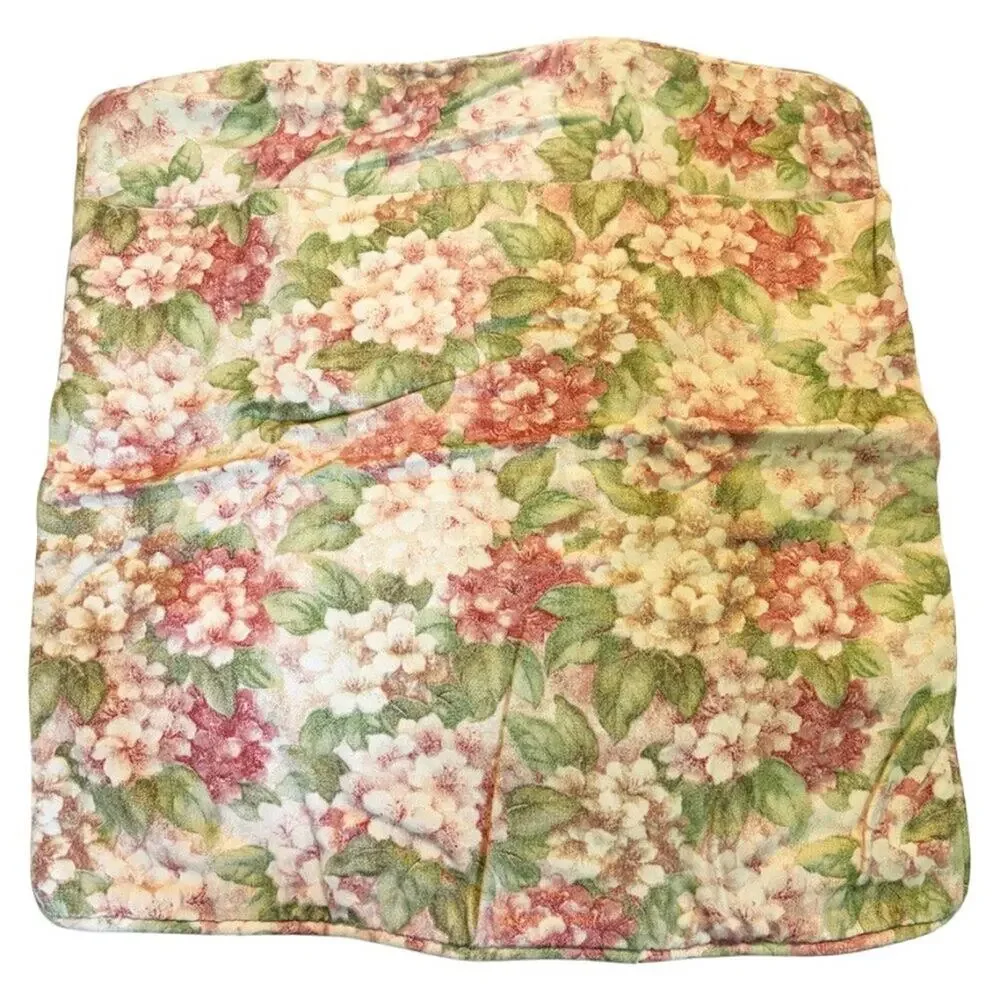 VTG Accent Pillowcase Square  14 x 14  Bougainvillea Flower  Pink Green Cream